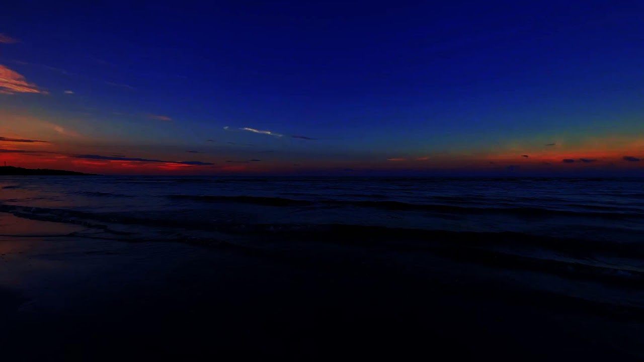 Black Screen Night Beach Waves for Stress Relief and Calm Mind