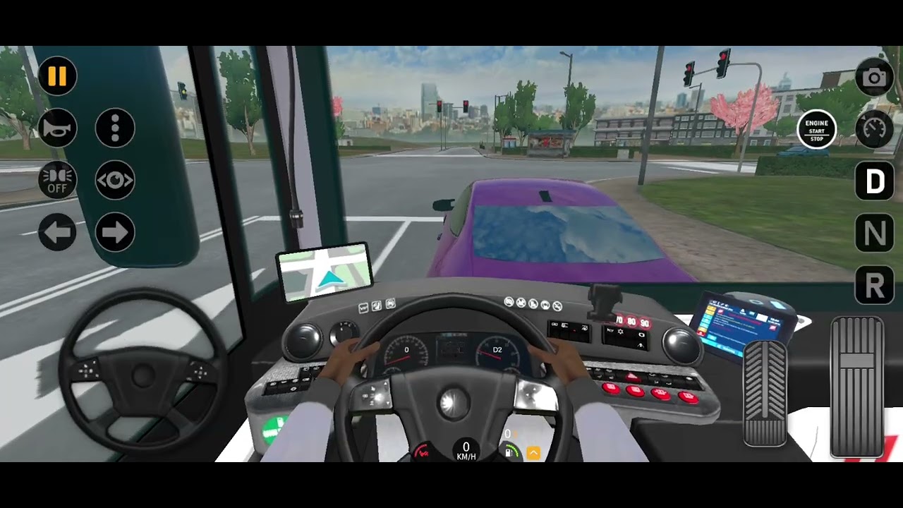 I followed 😂 the pink 🚗 car | Bus Games Bus Simulator EVO - Mobile Gameplay | Coach Bus Driving