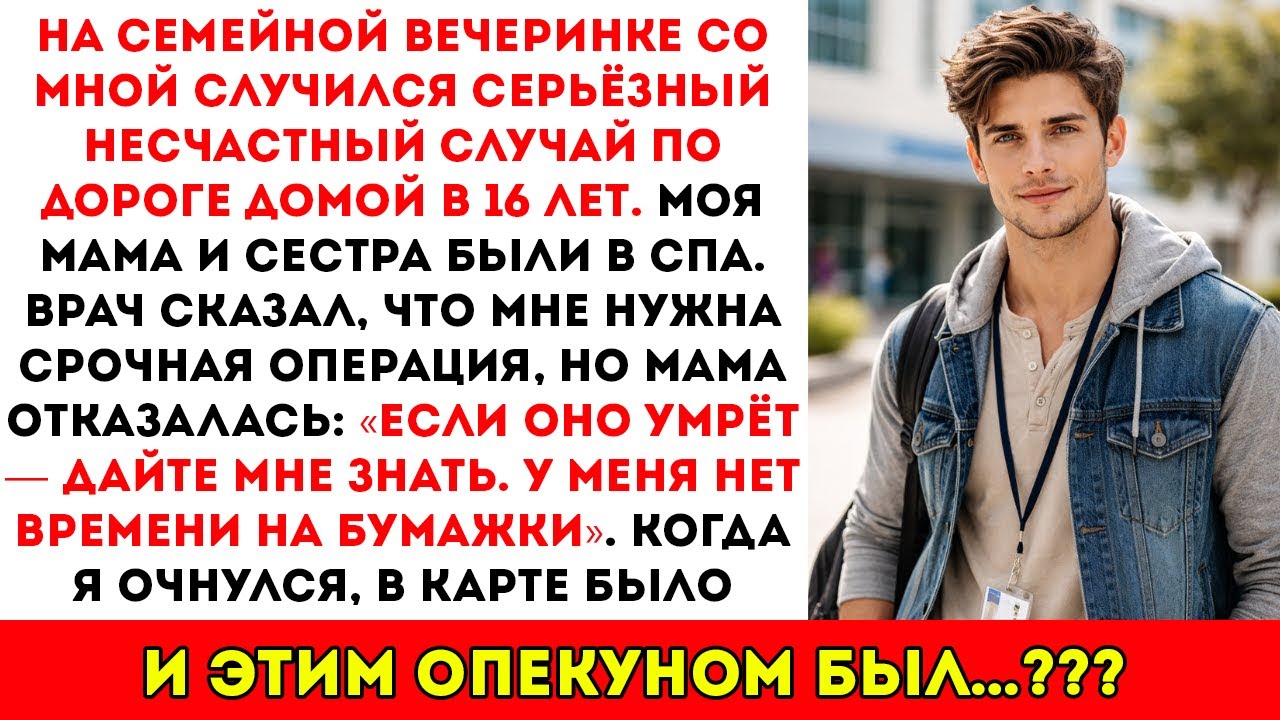 В 16 лет со мной произошёл серьёзный несчастный случай на семейном празднике. Моя мать отказалась