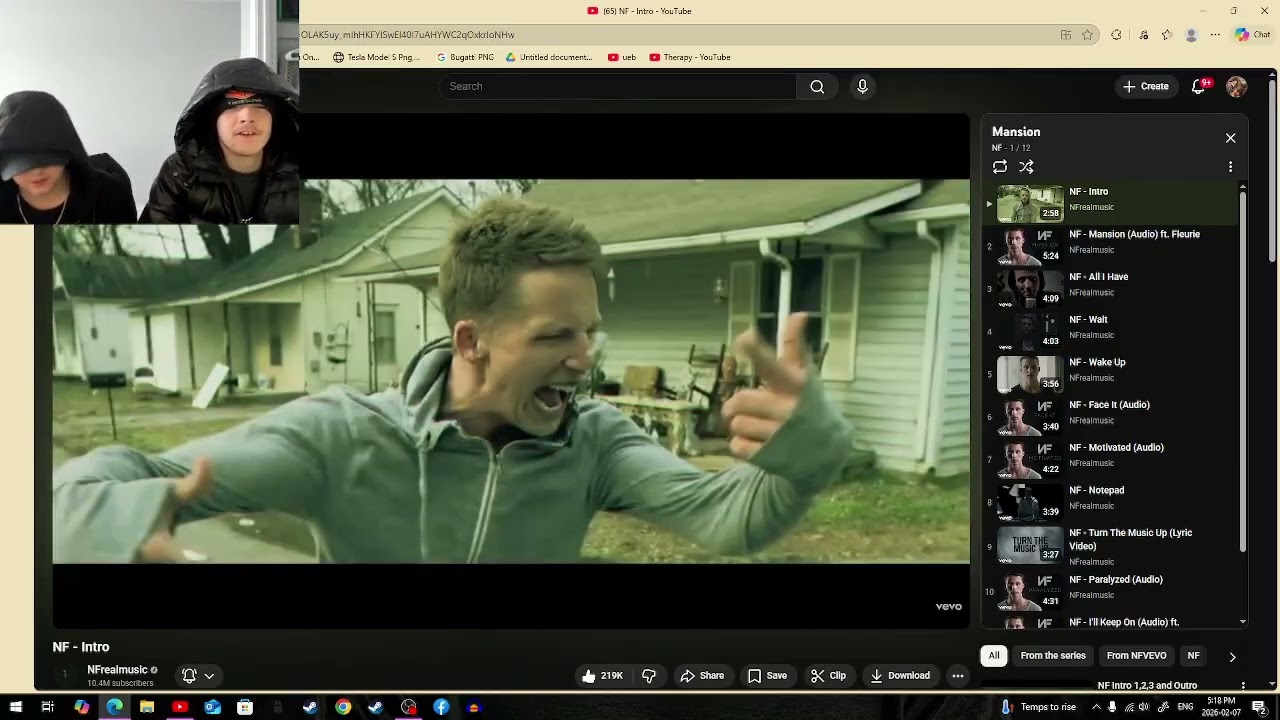 NF Intro reaction for the first time