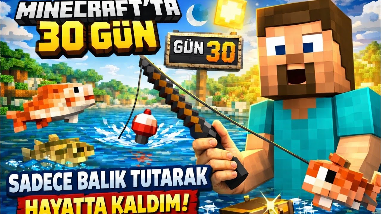 Minecraft'ta 30 Gün Sadece Balık Tutarak Oyunu Bitirdim (2.Bölüm)  
