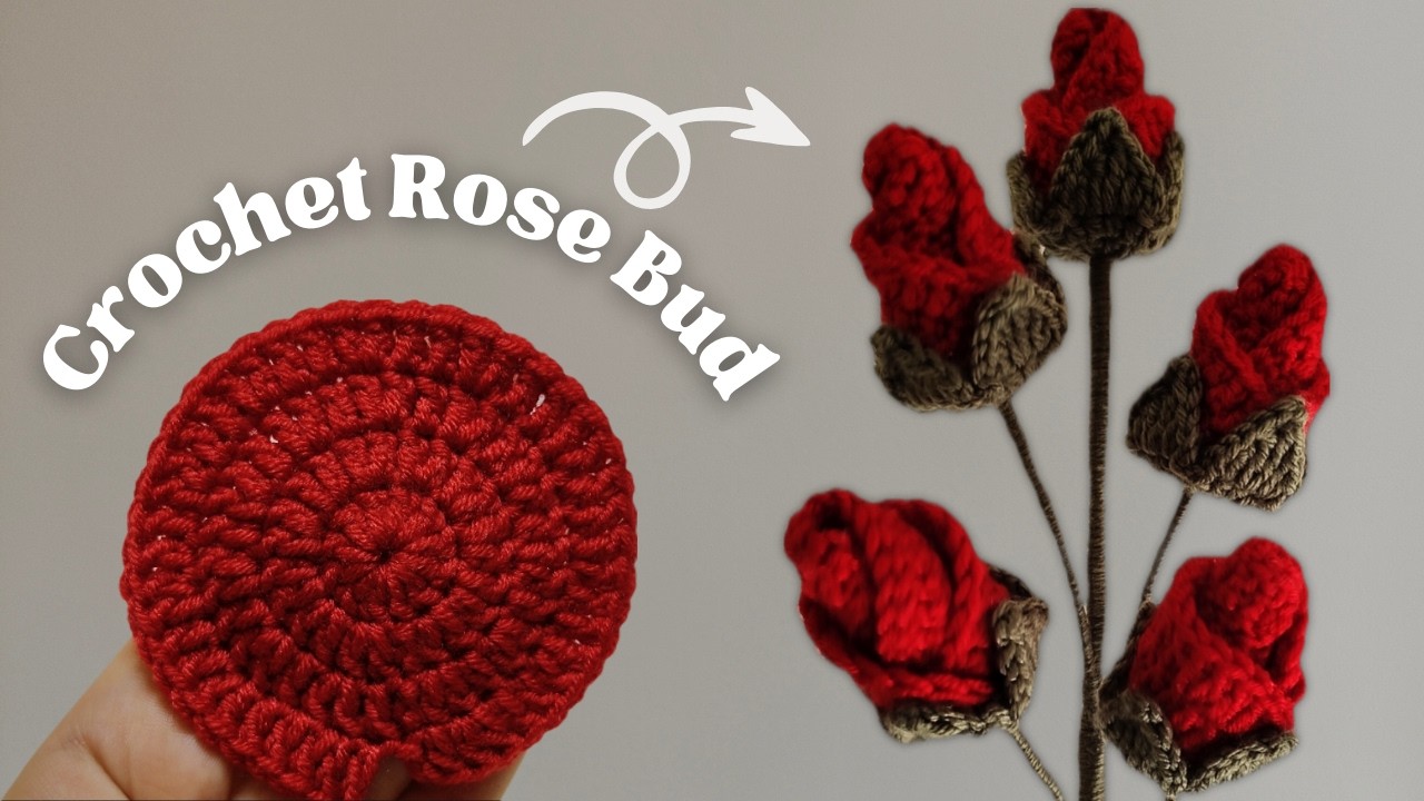 How to crochet Rose Bud | Easy pattern to follow | crochet flower Bud