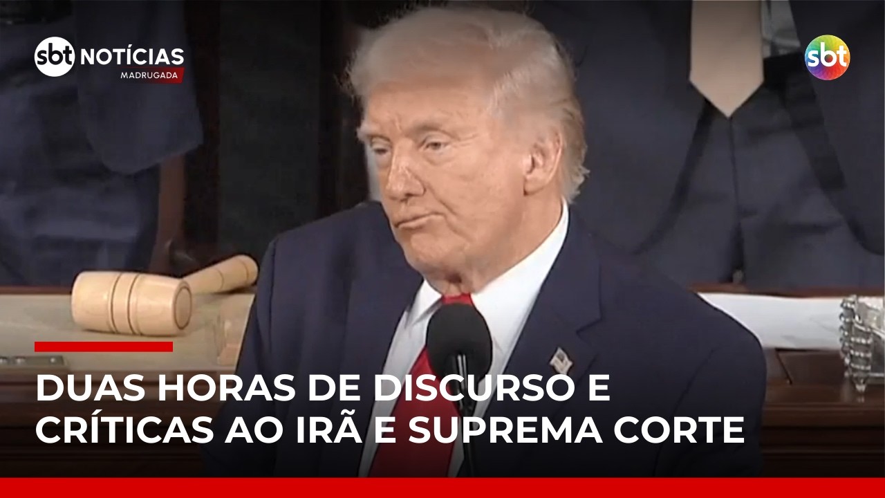 Trump volta a criticar Suprema Corte e Irã em discurso do Estado da União no Congresso |#SBTNotícias