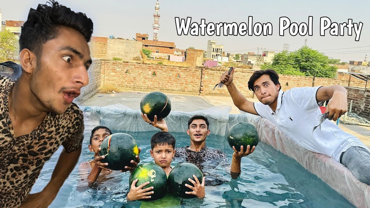 Aj Swemming Pool Ma Watermelon 🍉 Party Ki