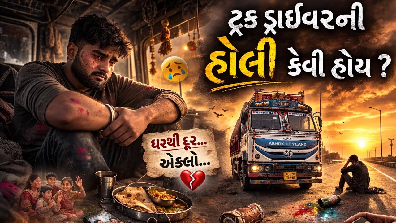 ટ્રક ડ્રાઈવરની હોલી કેવી હોય? 😢 | ઘરથી દૂર એકલો ડ્રાઈવર 💔🚛 
