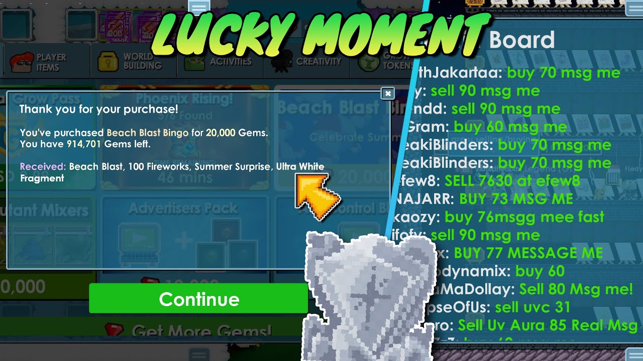 LUCKY MOMENT!! GETTING ULTRA WHITE FRAGMENT [ WORTH 80 DL]😍 | Growtopia