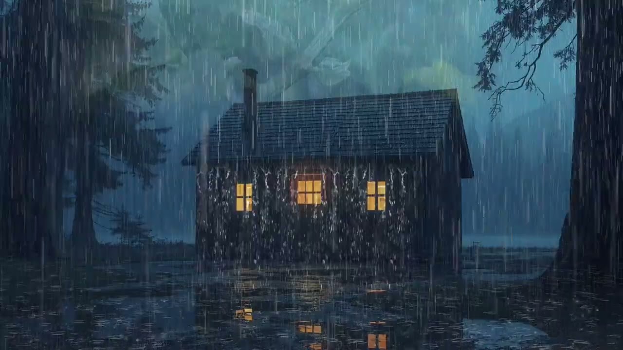 Heavy Rain on Cabin Windows – Sleep Fast Tonight