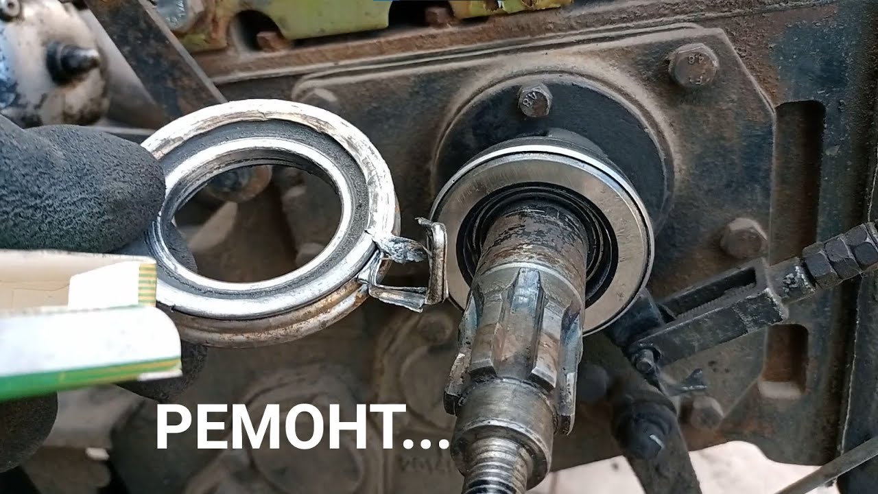 Замена выжимного подшипника на тяжелом дизельном мотоблоке.