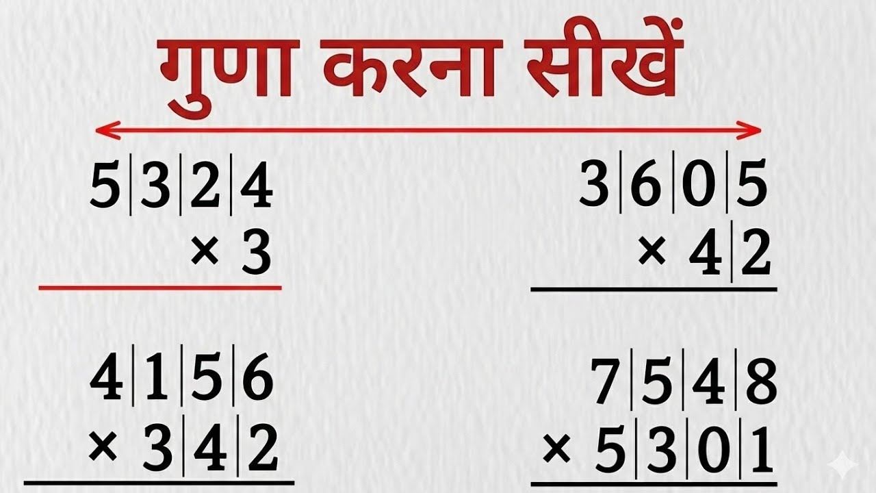 multiplication one two three and four digits wala ll #multiplicationtrick ll गुना करना सीखें ll
