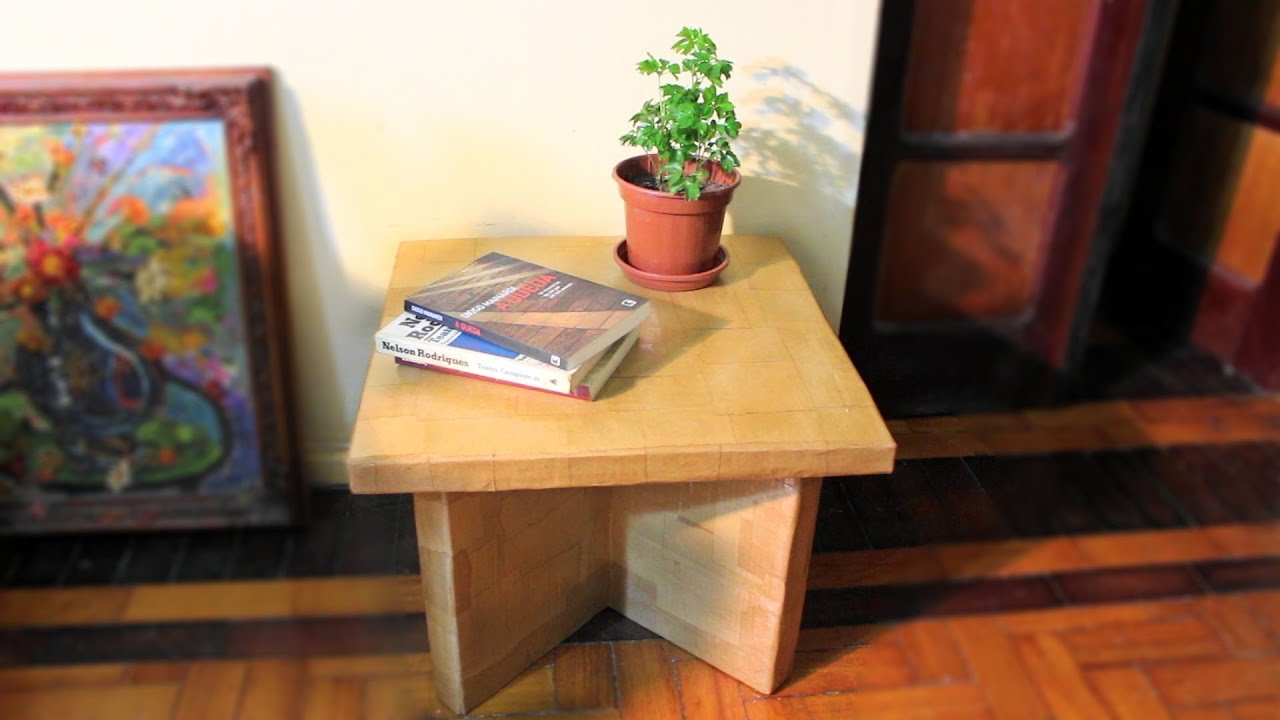 FORTE E FÁCIL!! TUTORIAL DE MESA DE PAPELÃO -  STRONG DIY TABLE OF CARDBOARD - MESA FUERTE DE CARTÓN