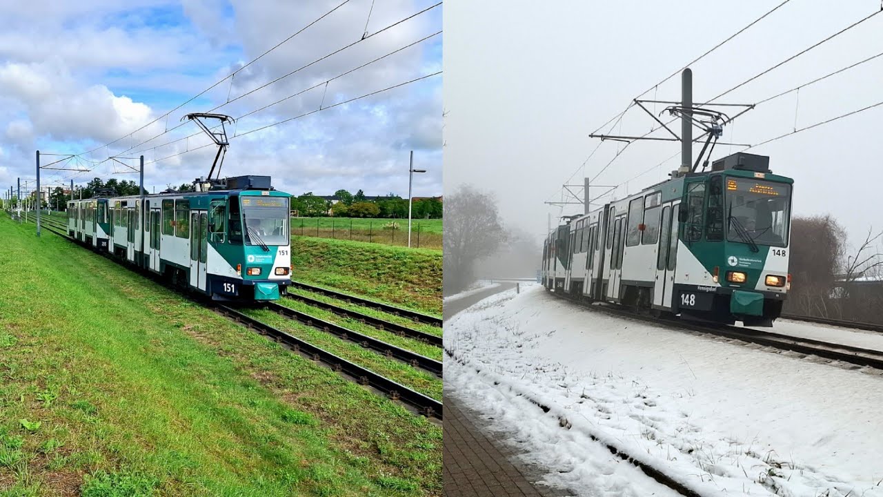 Straßenbahn Potsdam:  die KT4DM  im Fahrgastbetrieb