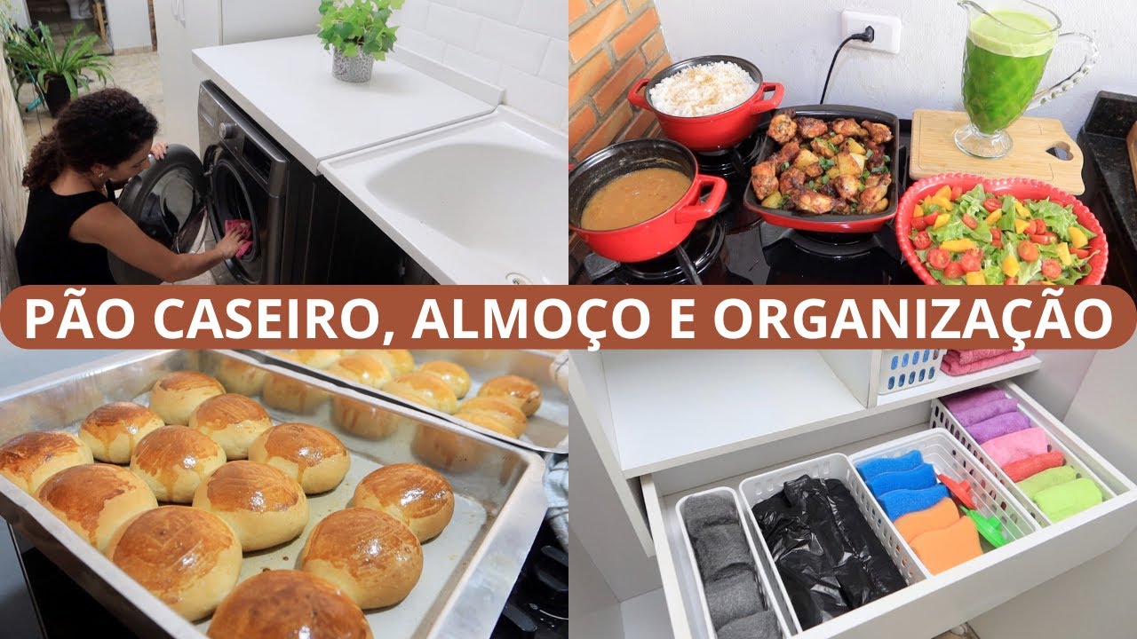 ORGANIZEI A LAVANDERIA, FRANGO COM BATATAS NA AIRFRYER, PÃO CASEIRO FÁCIL