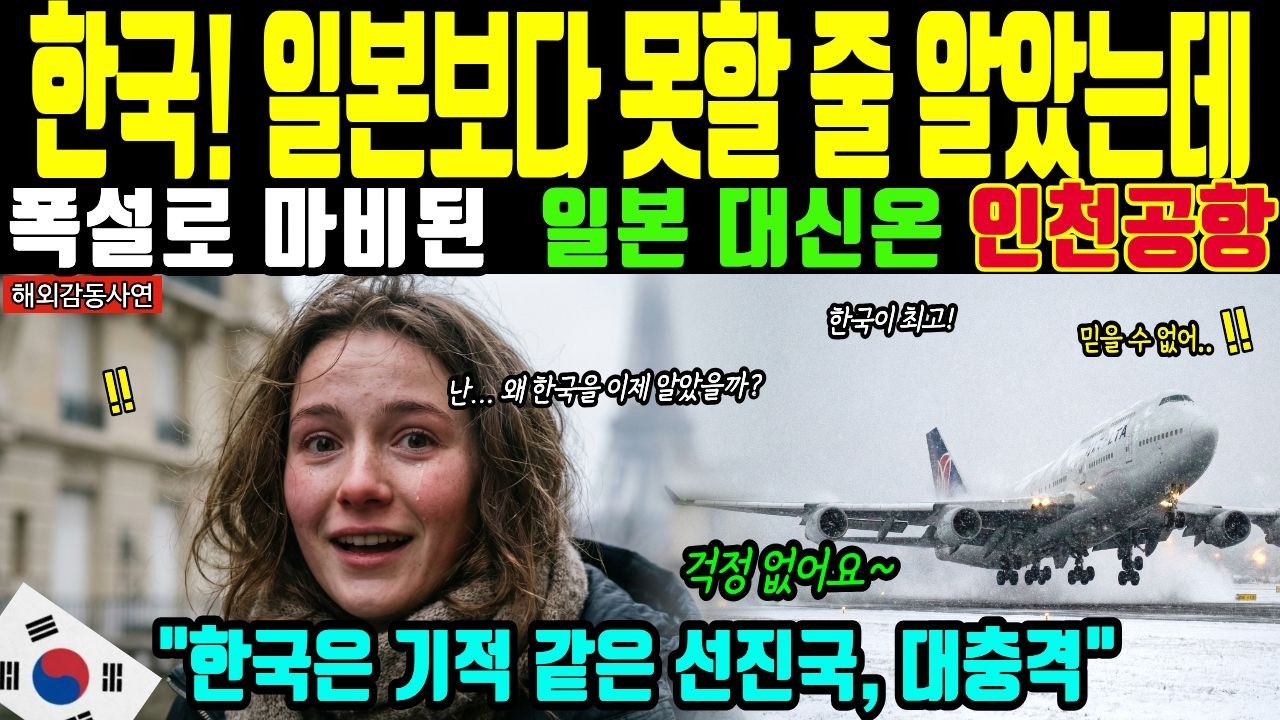 [해외감동사연]한국 수학여행 무시하던 프랑스 명문고 학생들, 폭설로 마비된 일본 대신 한국을 선택 인천공항 도착 직후 대충격