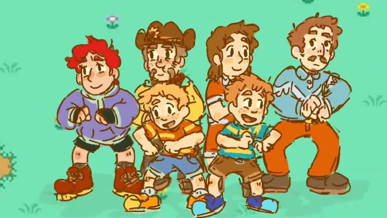 Animation Featuring the Main 6 characters (no boney) from the 2006 Shigastao Itoi gba game Mother 3