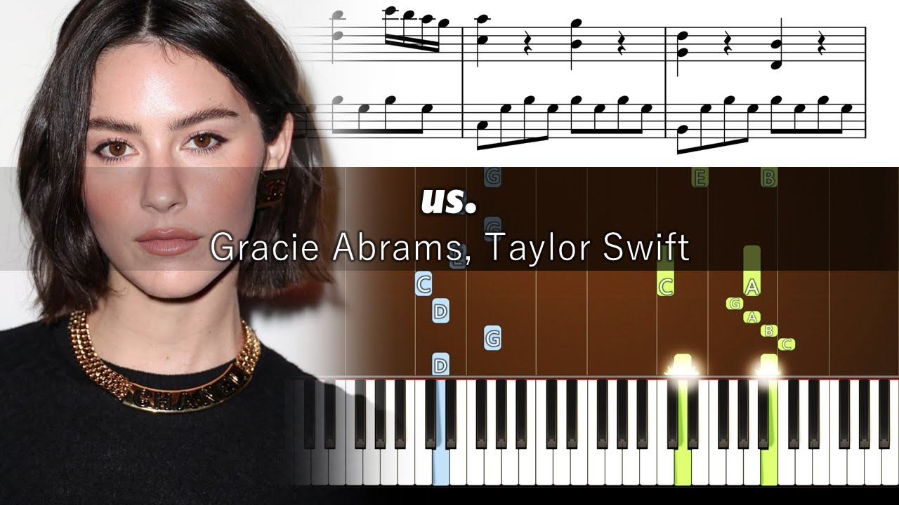 Gracie Abrams - us. (feat. Taylor Swift) - Piano Tutorial with Sheet Music
