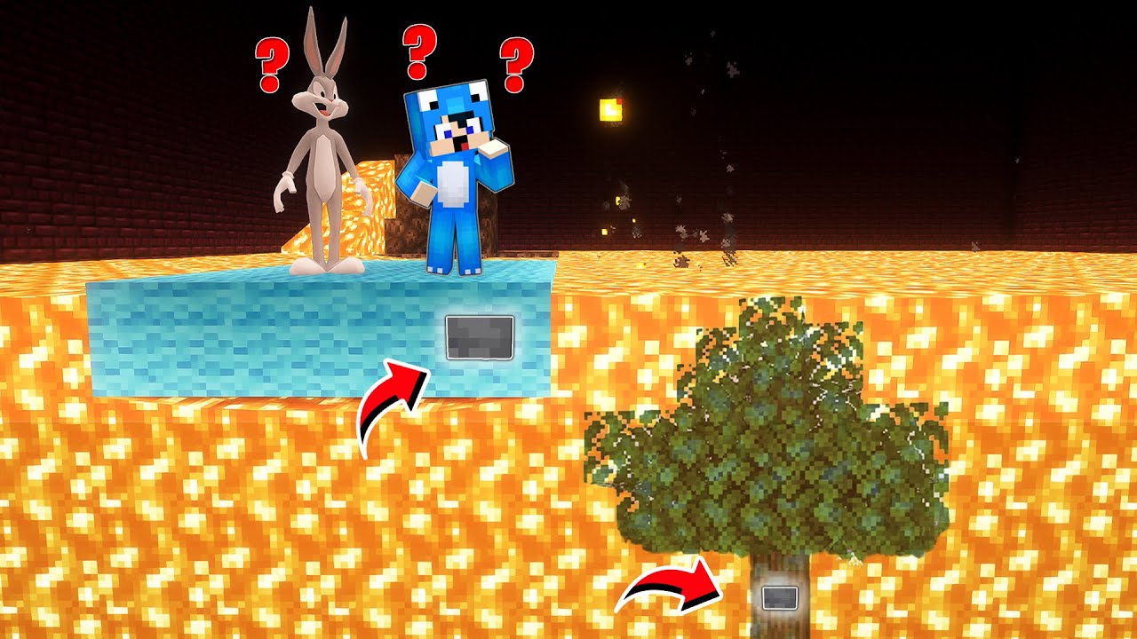 ماين كرافت لكن ديفور و باغز باني في رحلة البحث عن الزر😨!