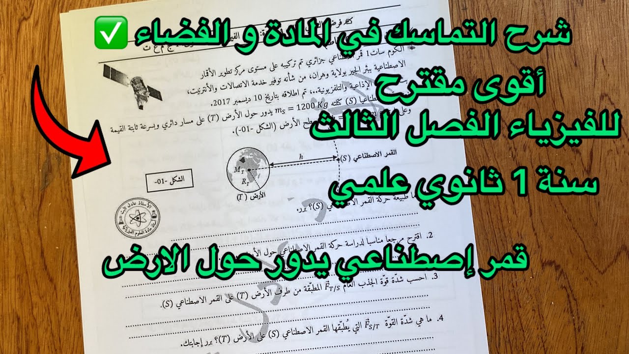 أقوى مقترح لفرض و اختبار الفصل الثالث فيزياء 1 اولى ثانوي علمي - شرح وحدة التماسك في المادة و الفضاء