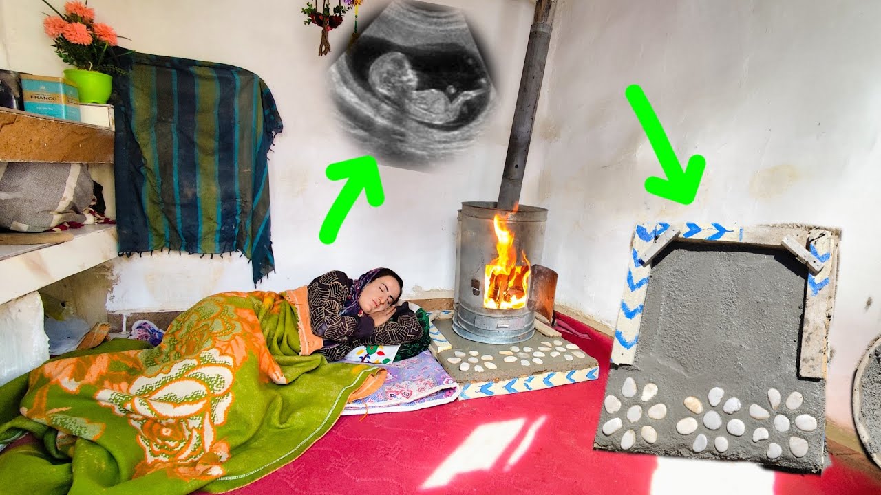 The creativity of a nomadic pregnant mother: building a wooden base that surprises everyone🫄🔥