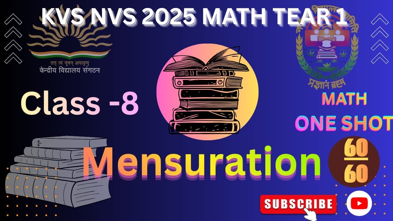 KVS & NVS Tier-1 Mensuration | Complete Formula + Smart Tricks Most Expected Questions 🔥