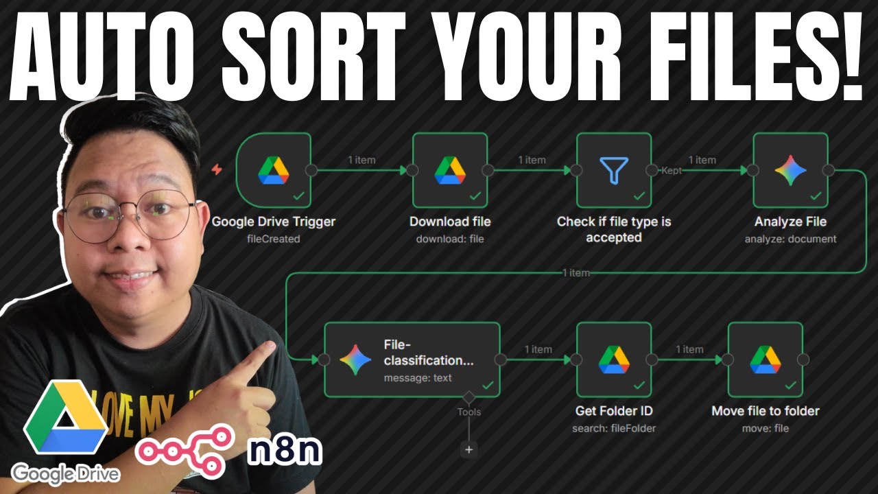 Auto-sort your Google Drive Files gamit AI 🧠 (Step-by-Step Tutorial)