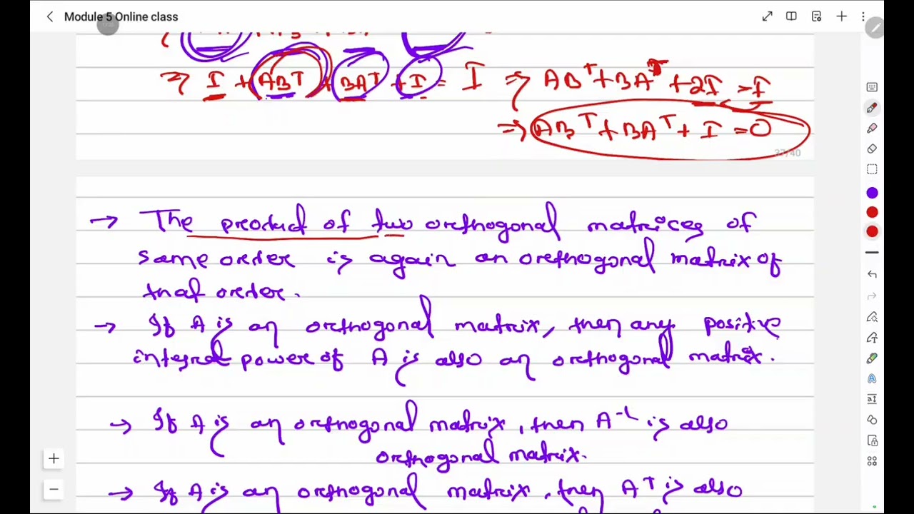 Orthogonal Matrix | Module - 5| Mathematics - 1| Engineering Mathematics| BPUT Syllabus