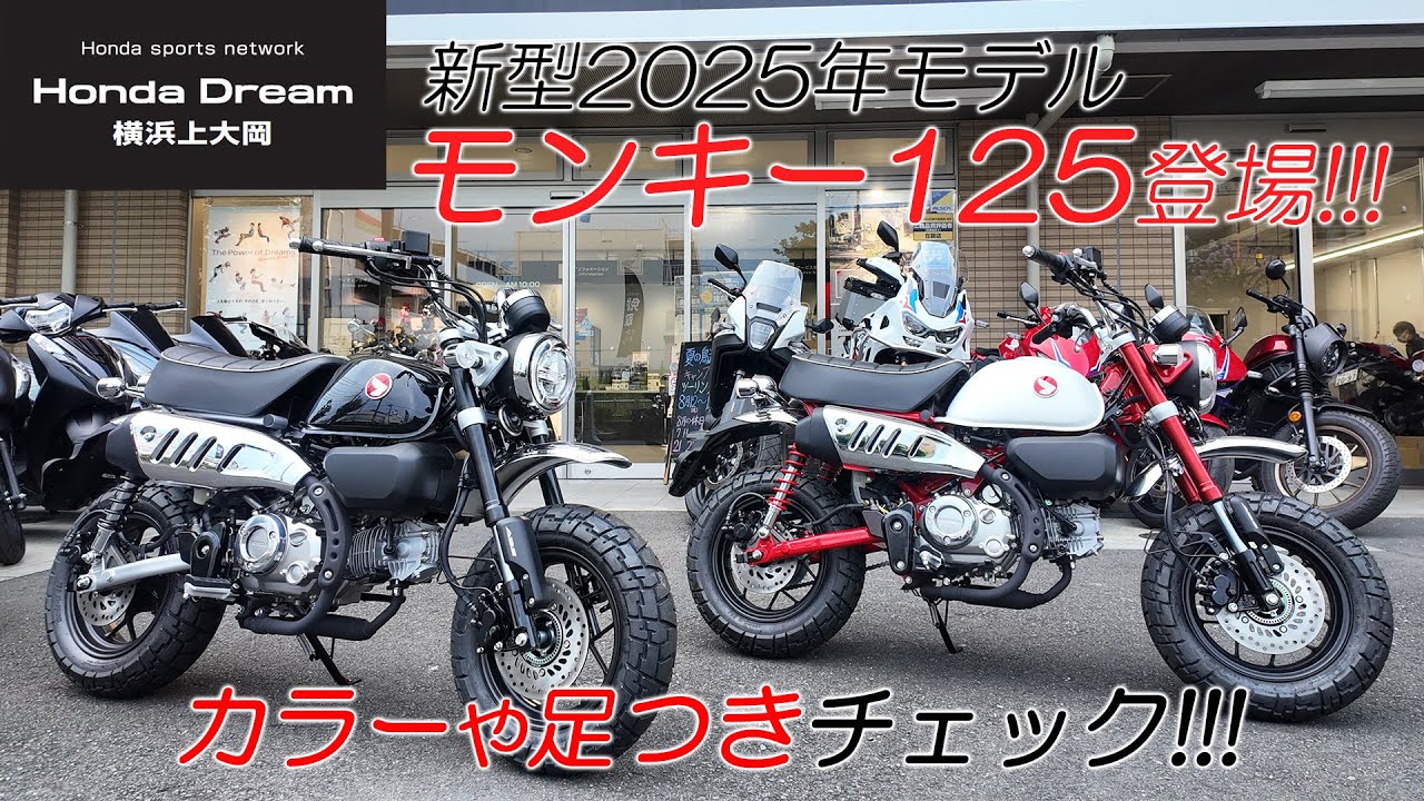「新型2025年モデルのモンキー125が登場 !!!」早速カラーなどをチェック！ホンダドリーム横浜上大岡