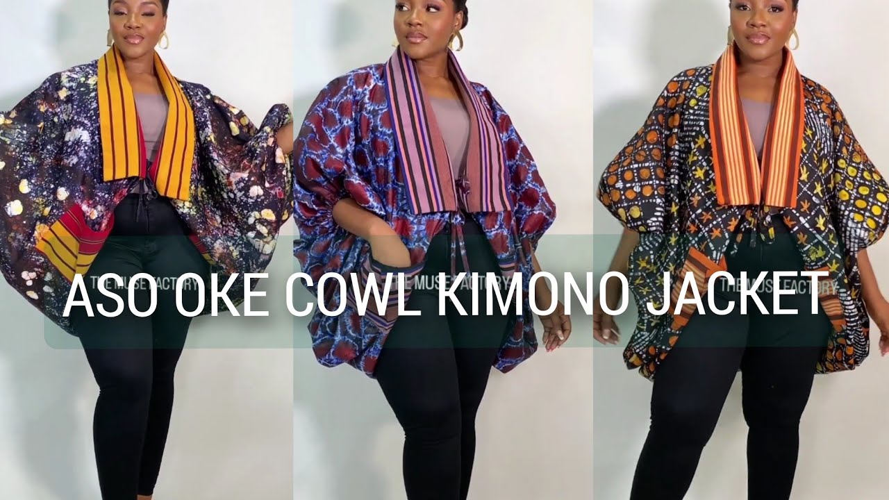 How to make a COWL KIMONO JACKET with ASO OKE COLLAR