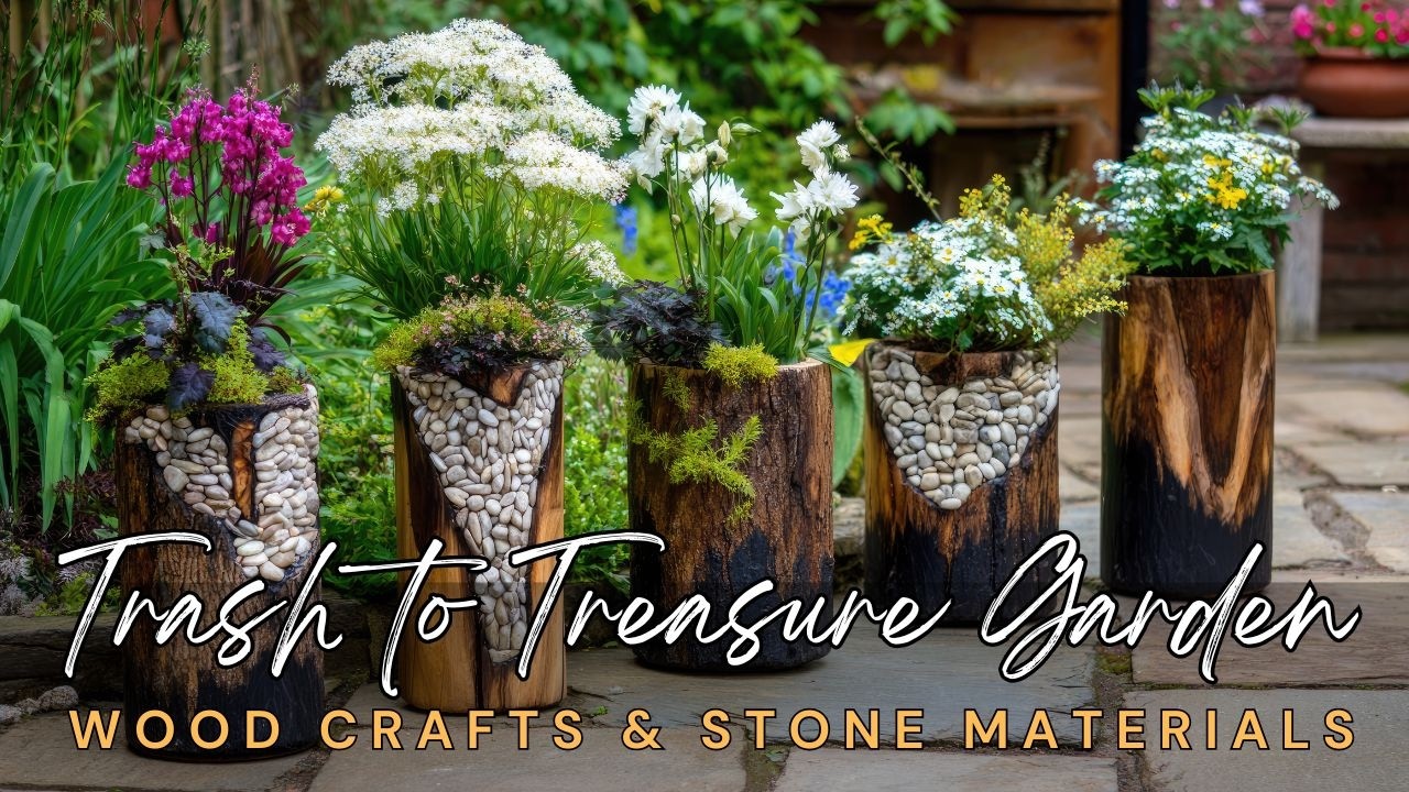 Trash into Treasure: Creative Garden Decor Ideas with Wood Crafts, Stone & Natural Materials!