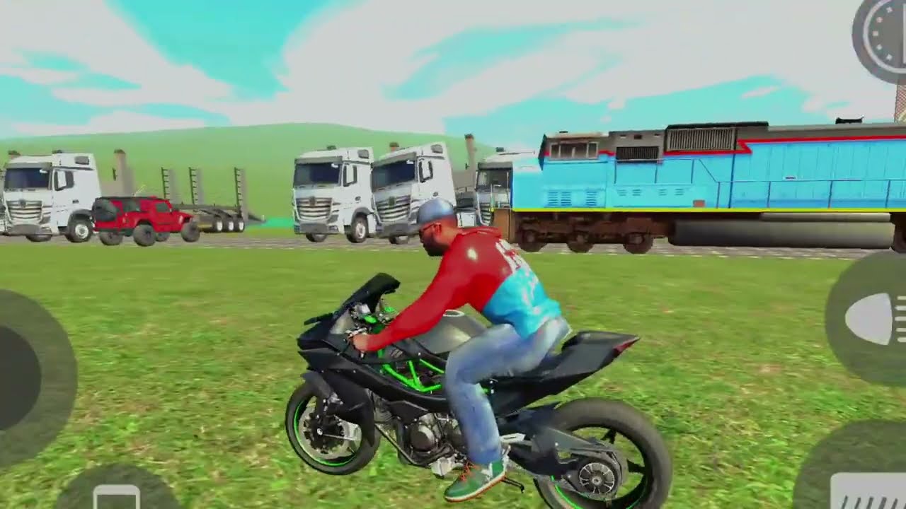 😱Indian bike driving 3D game 👑100 truck udane wala train se video🚛