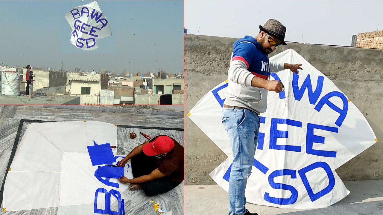 Making Big Kite & flying at home  - 6 tawa kite making - how to make big kite - kite crafts - diy