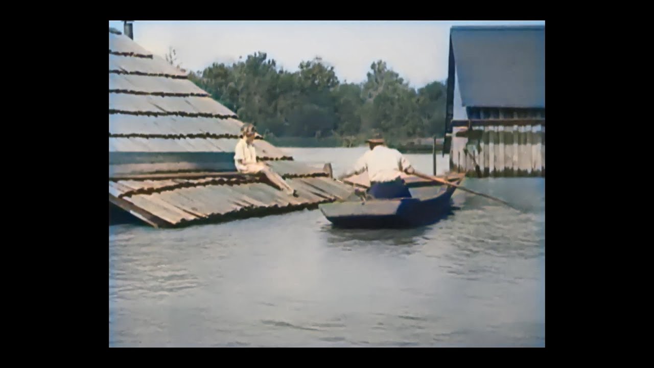 1927 Great Mississippi River Flood (video restoration and colorization).