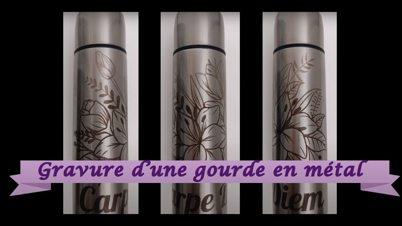 Gravure d'une gourde en métal avec la Xtool M1 et le RA2 Pro