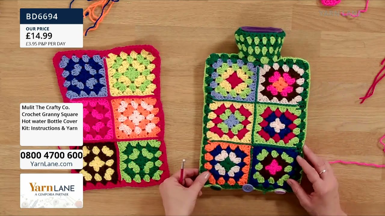 Yarn Lane &ndash; 26/01/2022   Crochet Granny Square Hot water Bottle Cover with Wendy Orlando