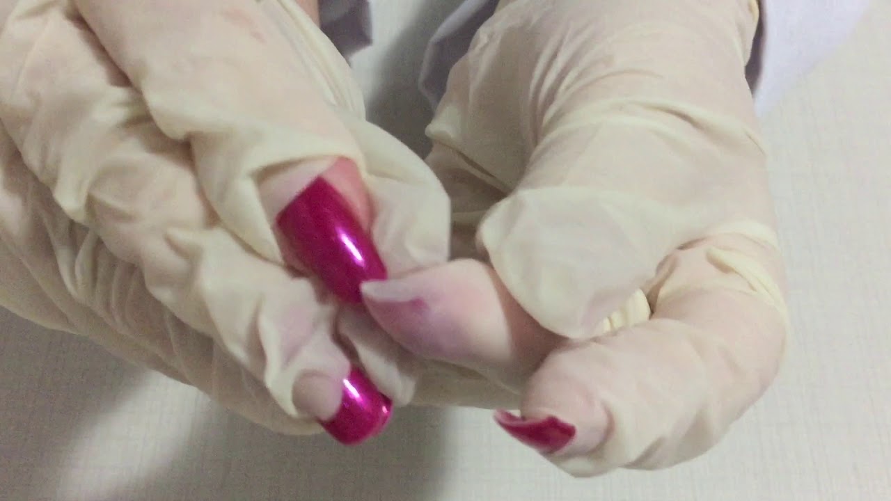 ASMR - showing my nails through latex gloves! No talking. Tapping and scratching wth latex gloves on