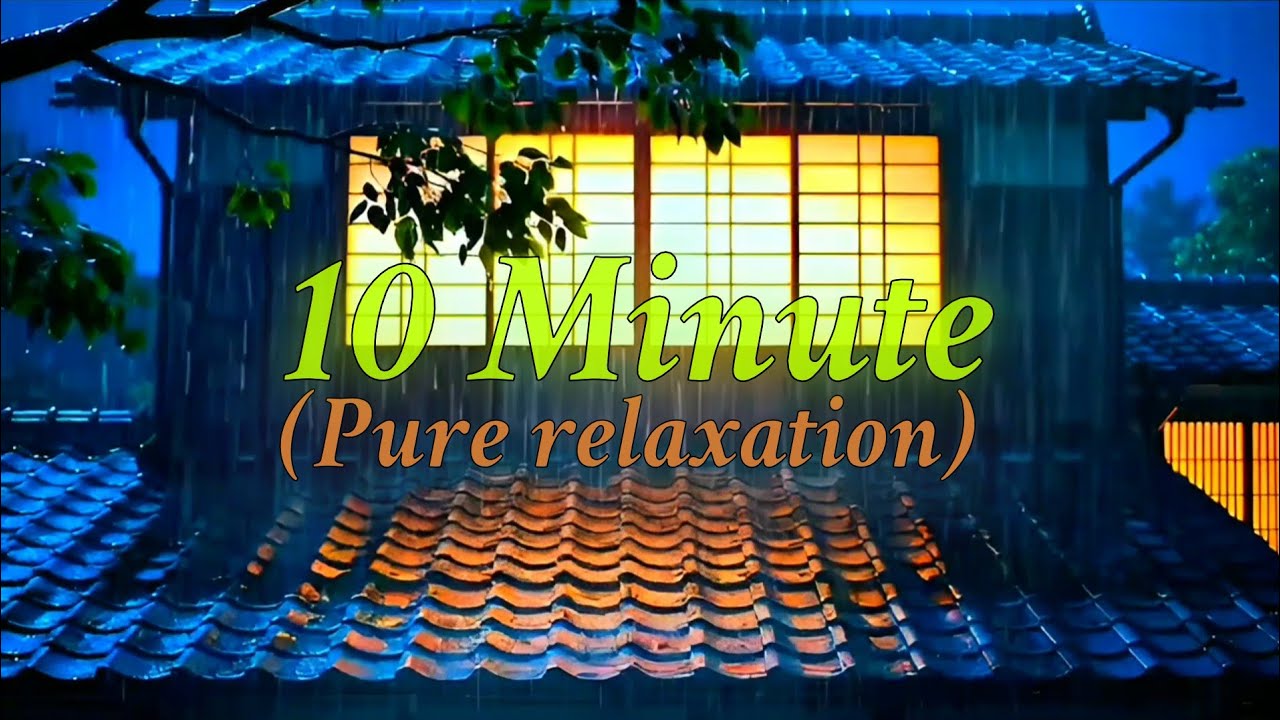 Rain on Roof & Window at Night 🌧️ Cozy Rain Ambience for Sleep (10 Minutes) | #rainsounds 