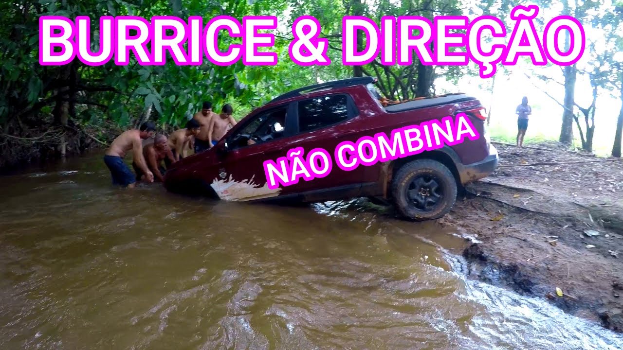 Fiat Toro 4X4 atolando no rio, Nutellas passando vergonha com motorista ruim toro bandido