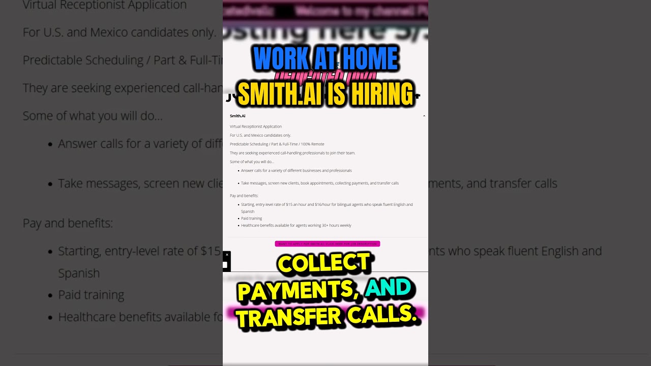 SMITH.AI is NOW HIRING | WORK FROM HOME #remote #workfromhome #shorts  #workfromhomelife #remotework