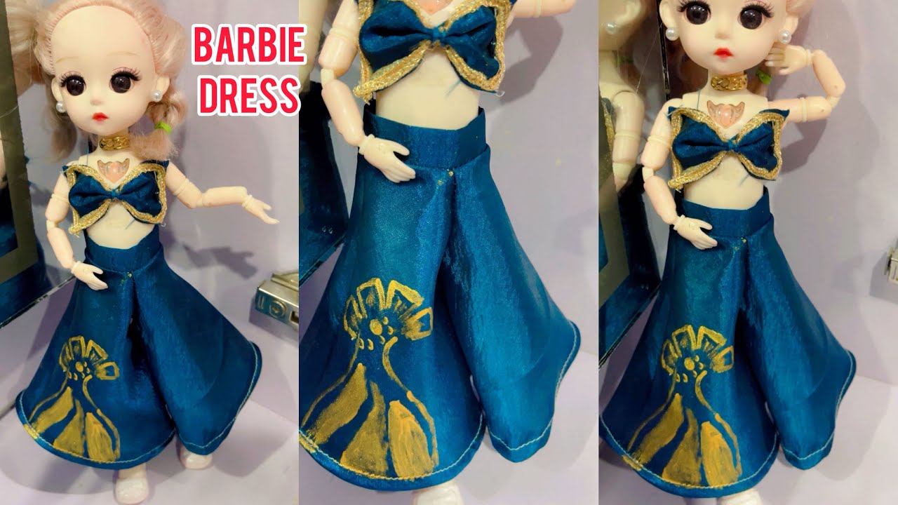 DIY-Circular plazoo and mini top for doll | mini dresses for doll | Kiran'sDoll |