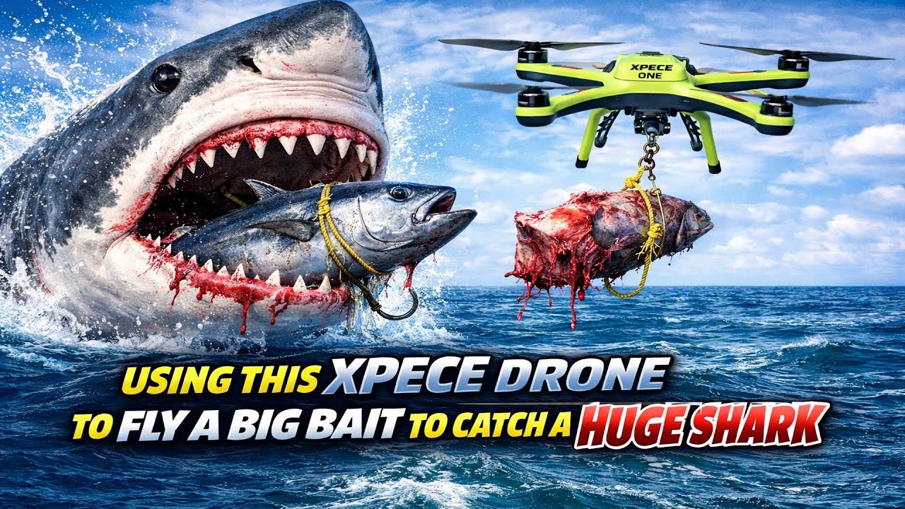 Using a new XPECE drone to send a bait 500 yards to catch a HUGE shark