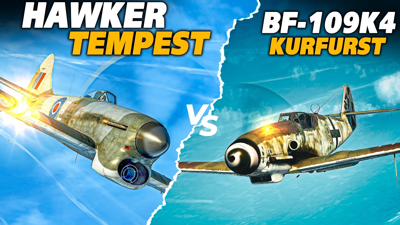 Тяжёлые бомбардировщики | Hawker Tempest Mk.V ser.2 против Bf-109k4 Kurfurst в воздушном бою | Ил...