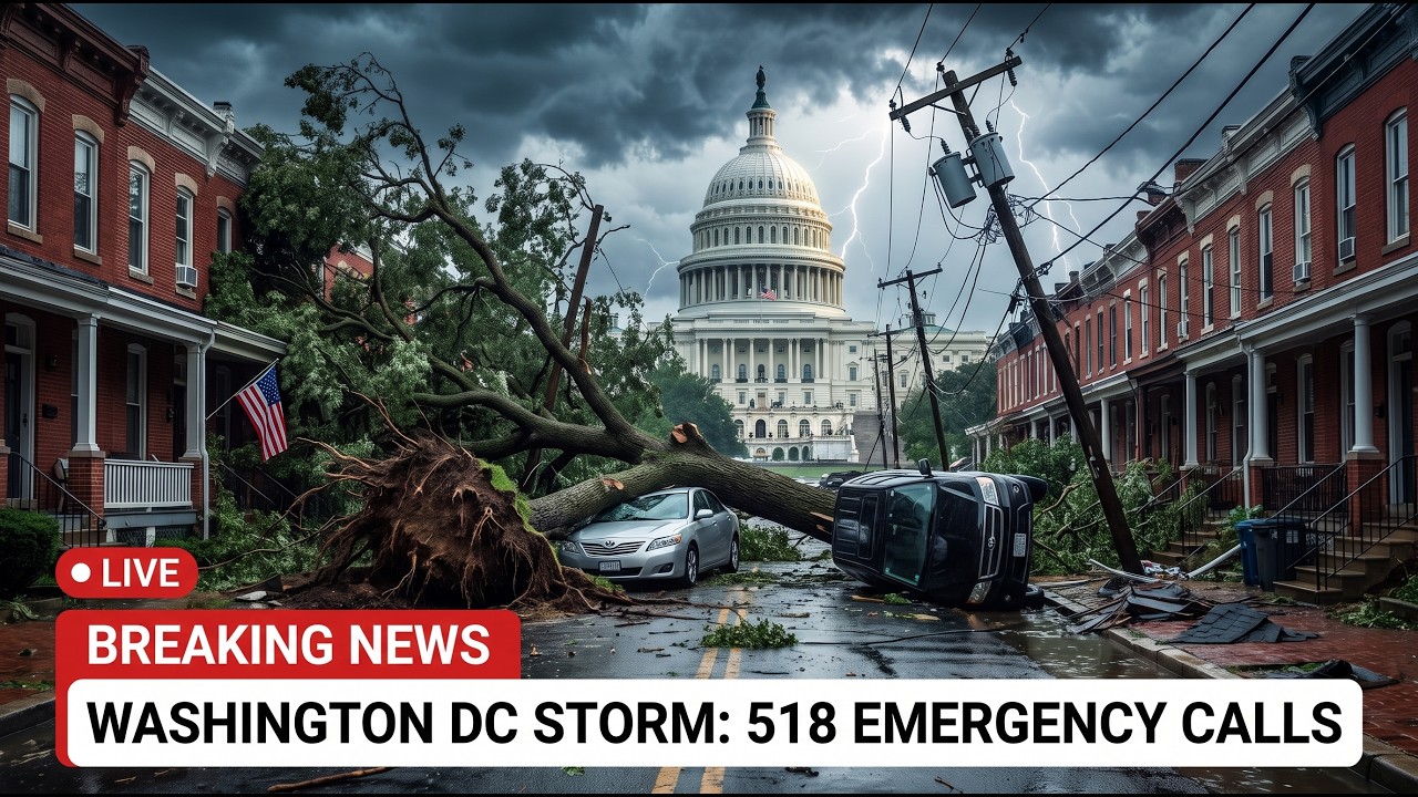 Вашингтон накрыло мощным штормом!⛈️ 518 экстренных вызовов за 8 часов, затопленные улицы, повален...