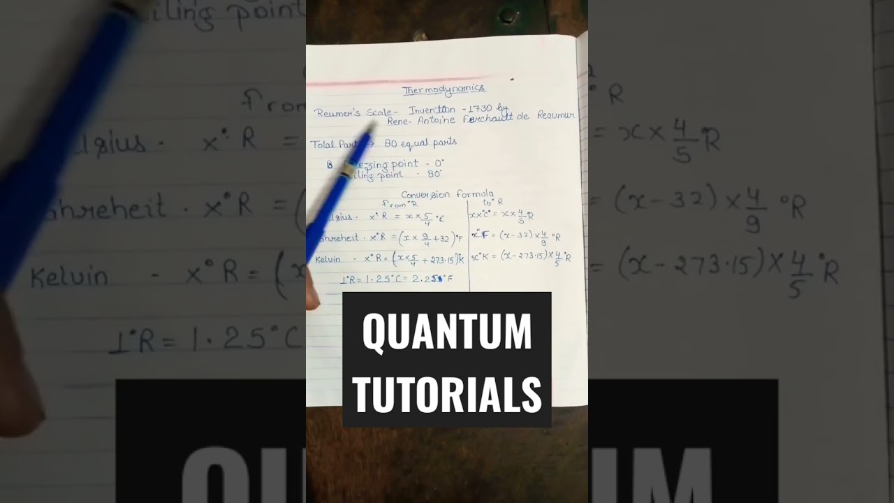 Reaumur&rsquo;s Scale THERMODYNAMICS