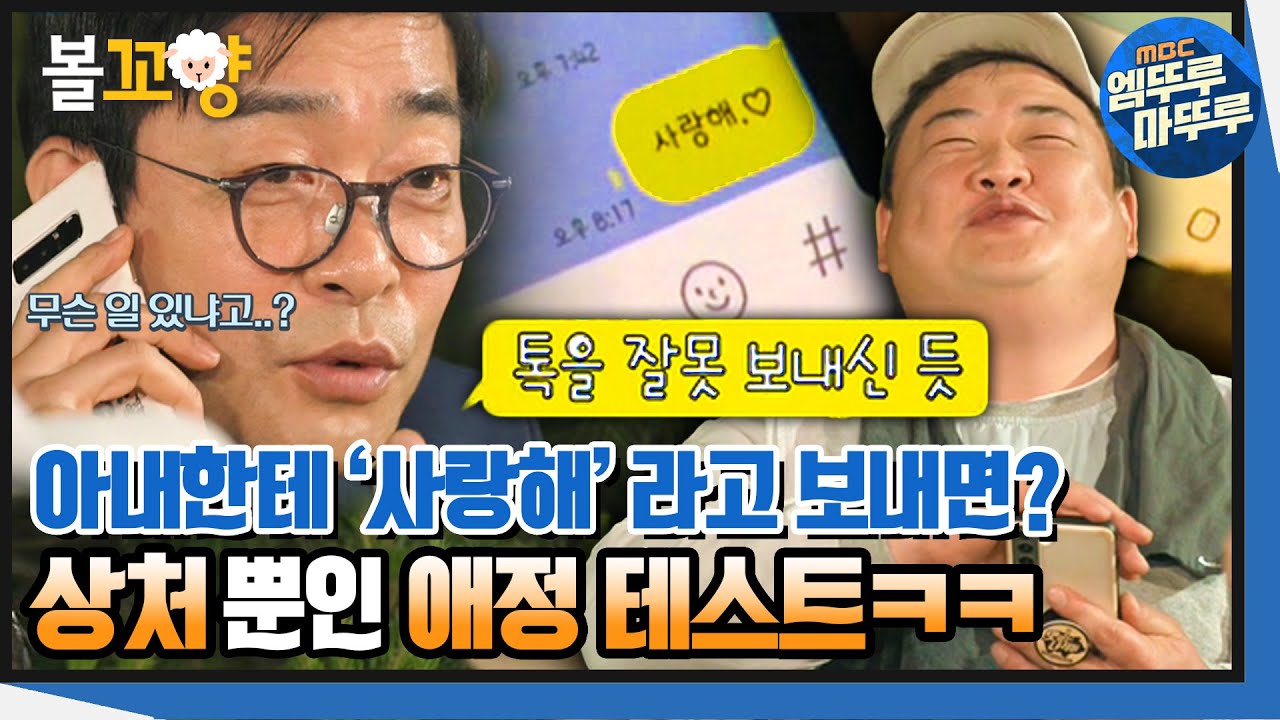 [손현주의간이역] 갑자기 시작된 애정테스트! '사랑해' 카톡에 과연 아내들의 답장은..?  #볼꼬양 #엠뚜루마뚜루 MBC210612방송