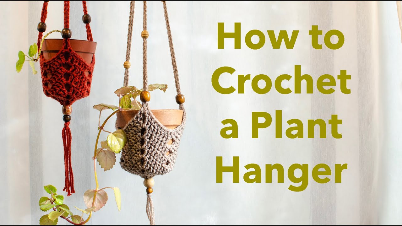How to Crochet a Plant Hanger, Crochet Tutorial, Yarn buster project