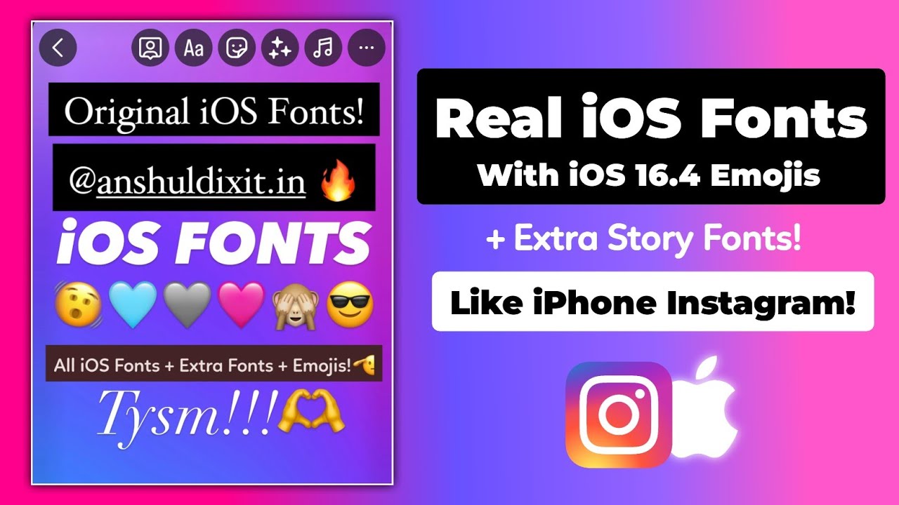 iOS Fonts + iOS Emojis On Android Instagram | iOS Instagram For Android  | Real iOS Fonts 🔥