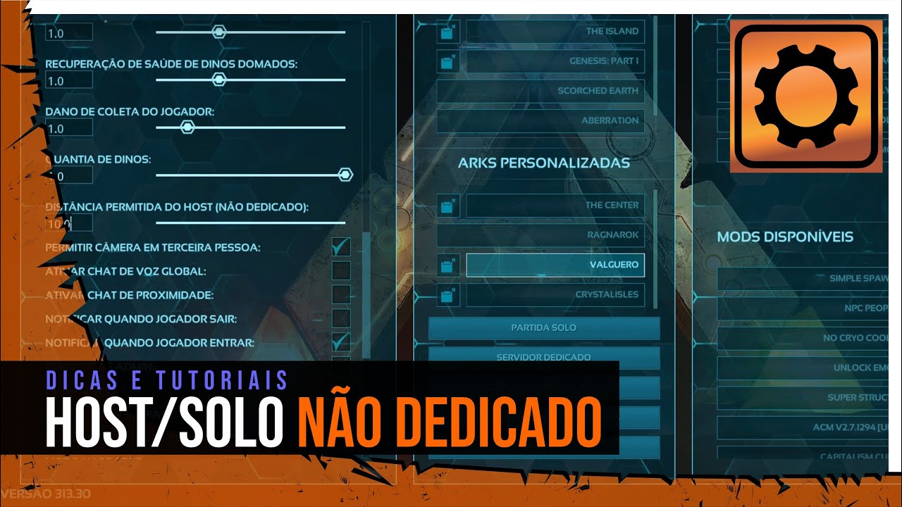 ⚙️ Como Configurar HOST SOLO e Servidor N&Atilde;O DEDICADO Ark Survival Evolved