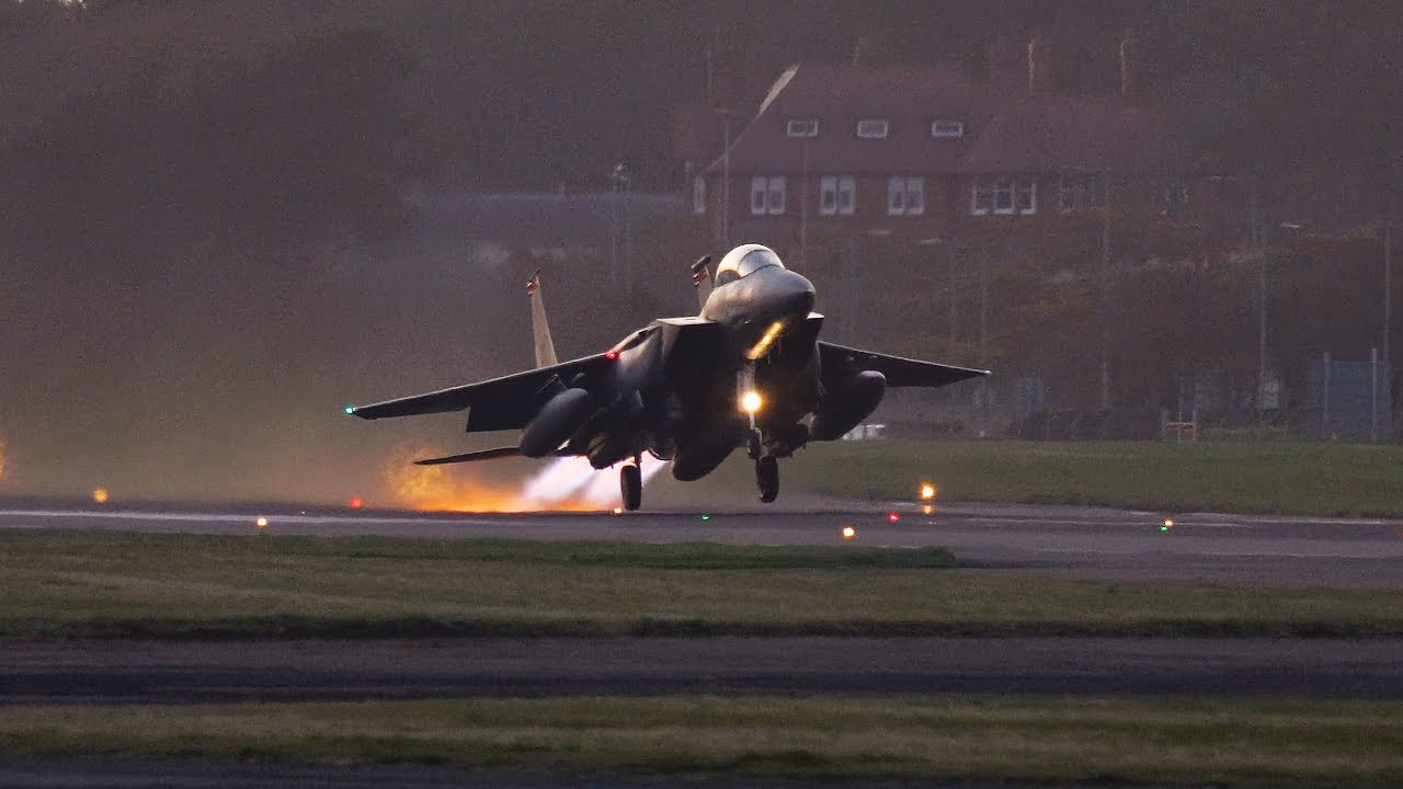USAF F-15's Perform Incredible Afterburner Departures at Prestwick!🚀🏴󠁧󠁢󠁳󠁣󠁴󠁿