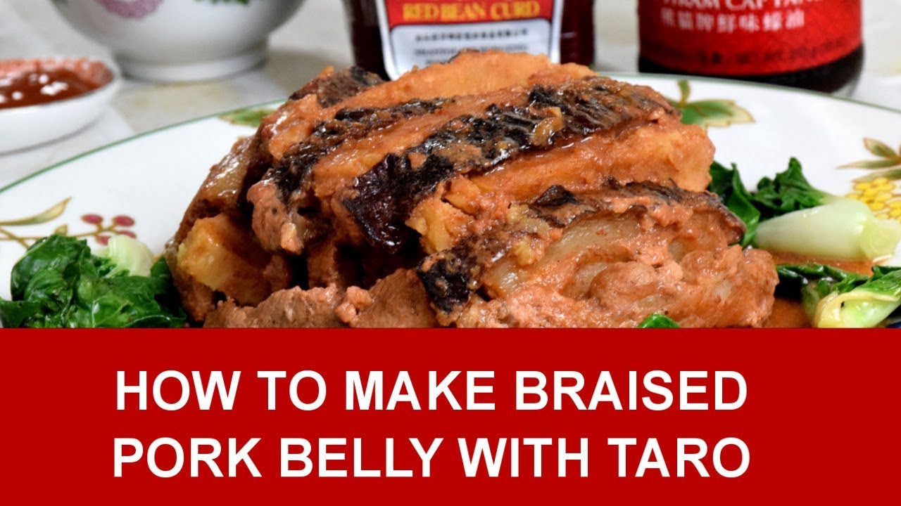 Braised pork belly with taro (芋头扣肉) - How to make in 4 steps