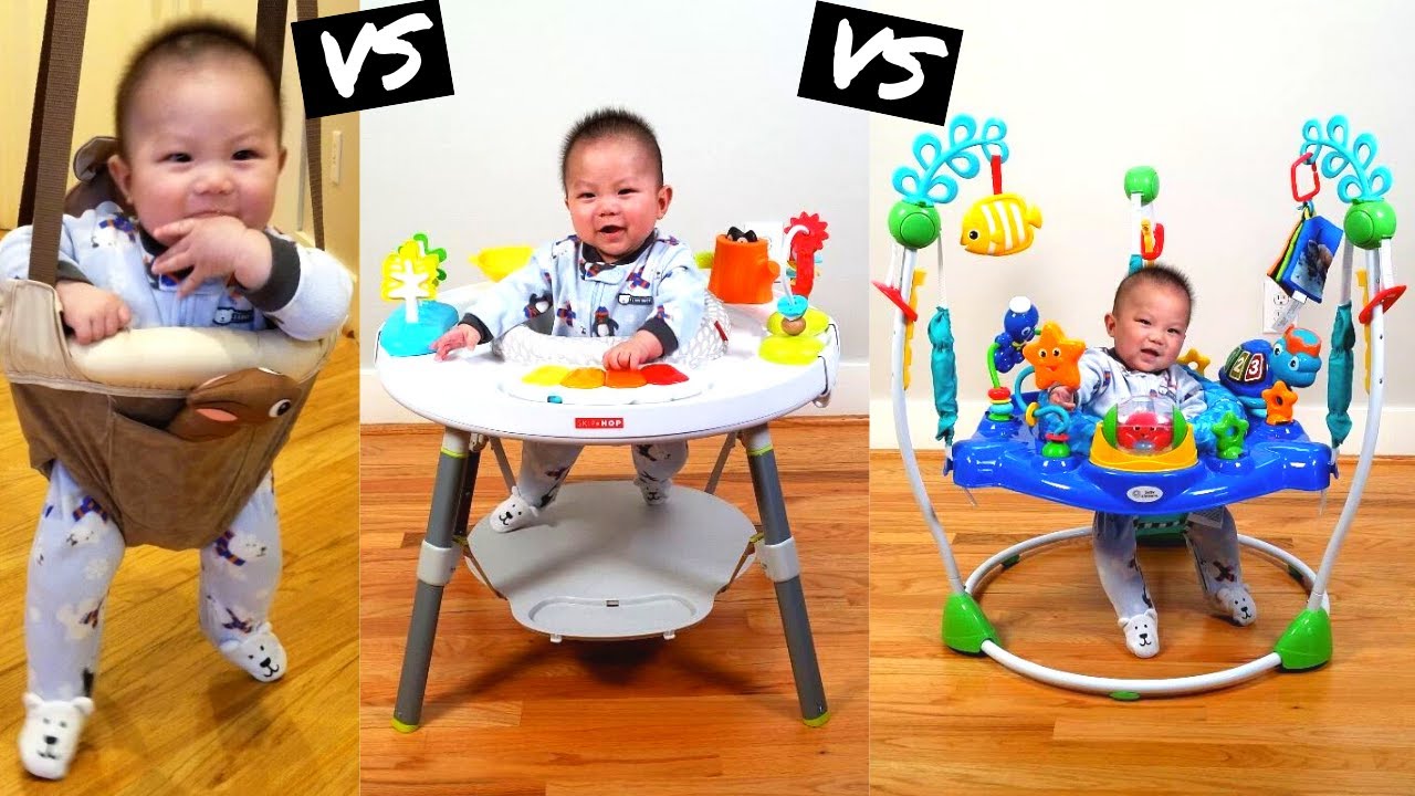 Baby Jumpers Review - Evenflo ExerSaucer Door Jumper, Skip Hop Activity Center, & Baby Einstein