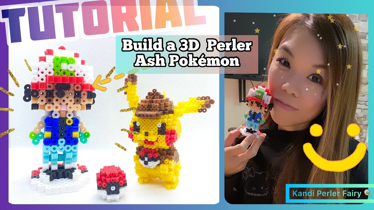POKÉMON Ash 3D Figure | with Perler Beads DIY Tutorial